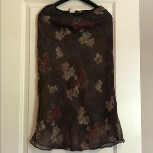 Army green with flowers skirt